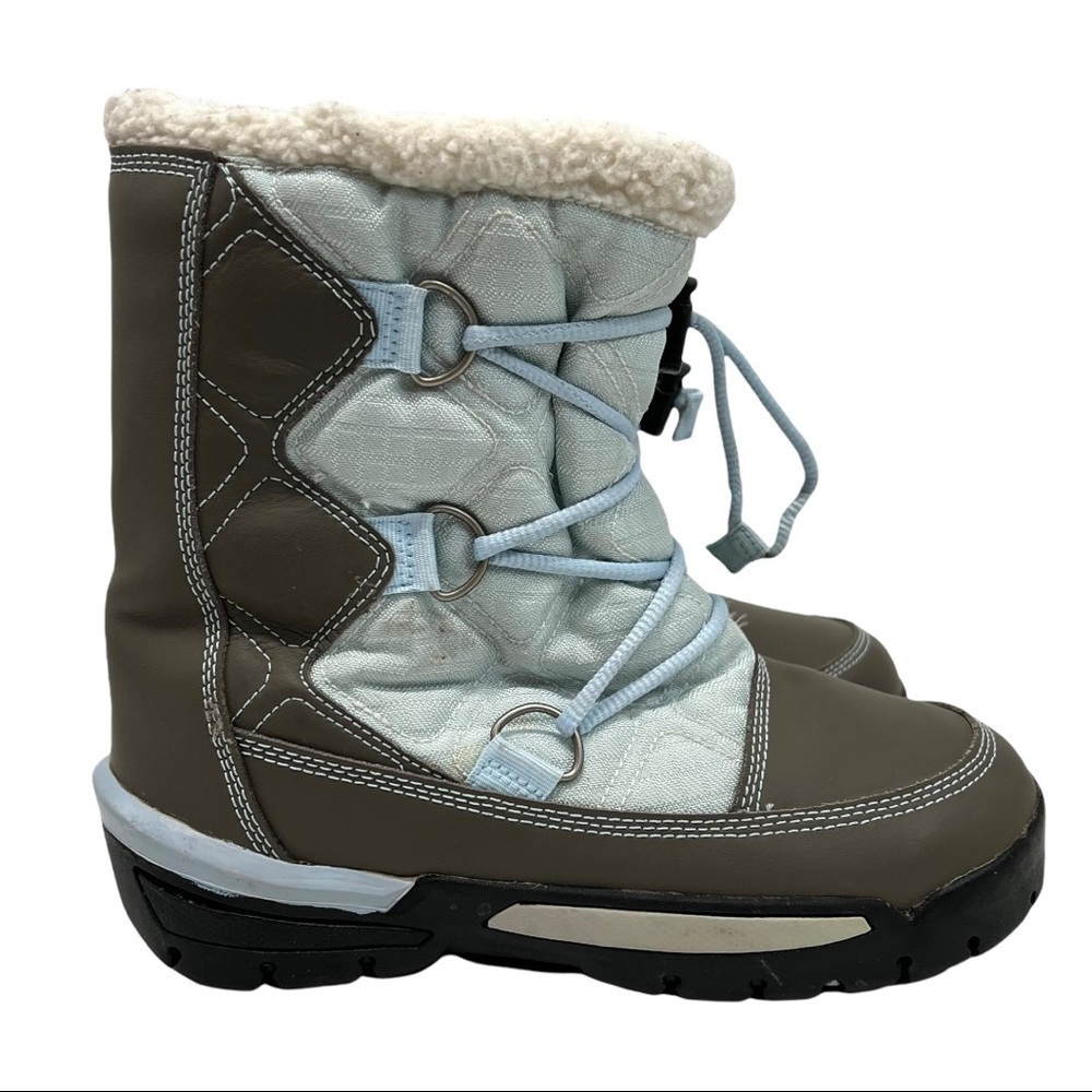 SOREL Snow Countess Baby Blue & Taupe Waterproof Winter Snow Boots